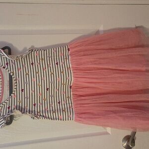 Isaac Mizrahi Striped Top with Heart Accents And Tulle Skirt